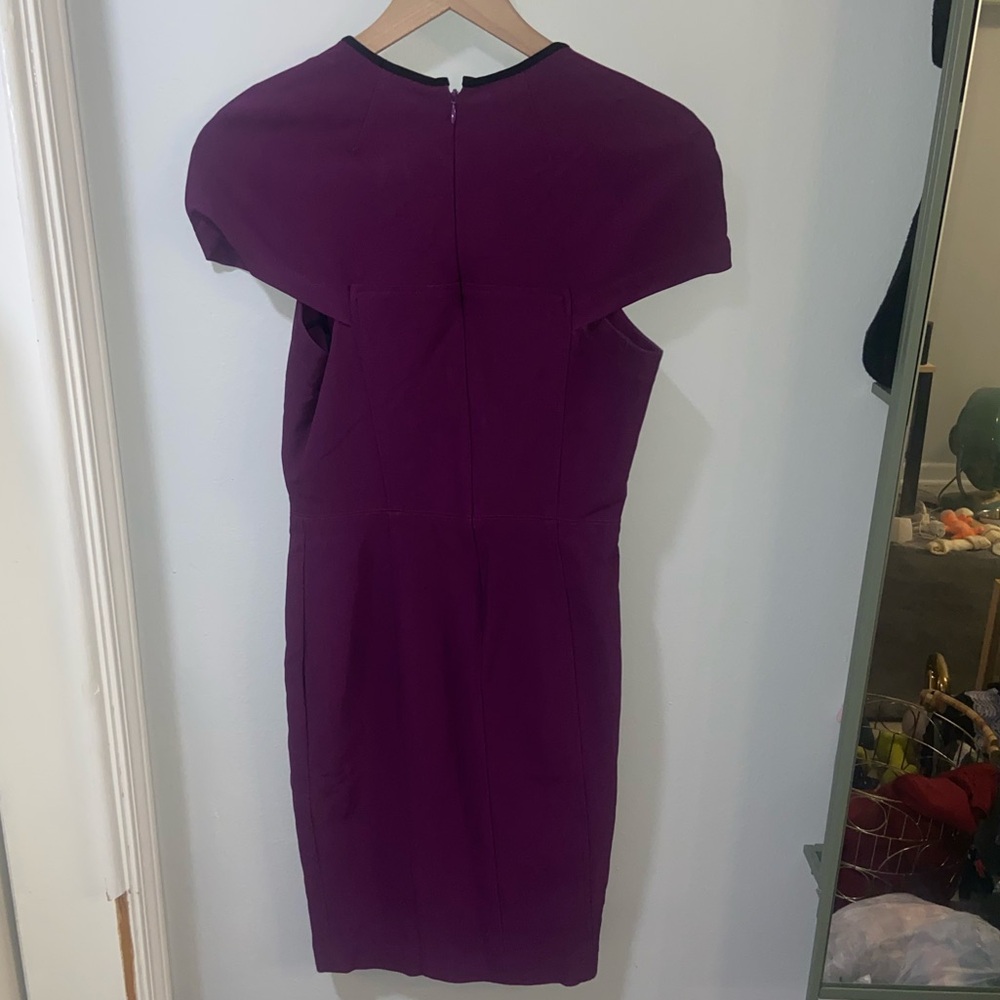 Yigal Azrouel Vintage Purple and Black Sheath Dress, Size Medium - Picture 7 of 11